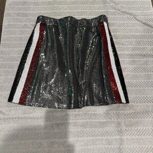QOS Silver Sequined Skort
